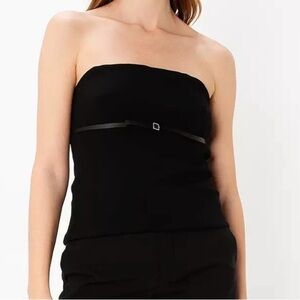 Zara Black Strapless Top with Buckle Detail